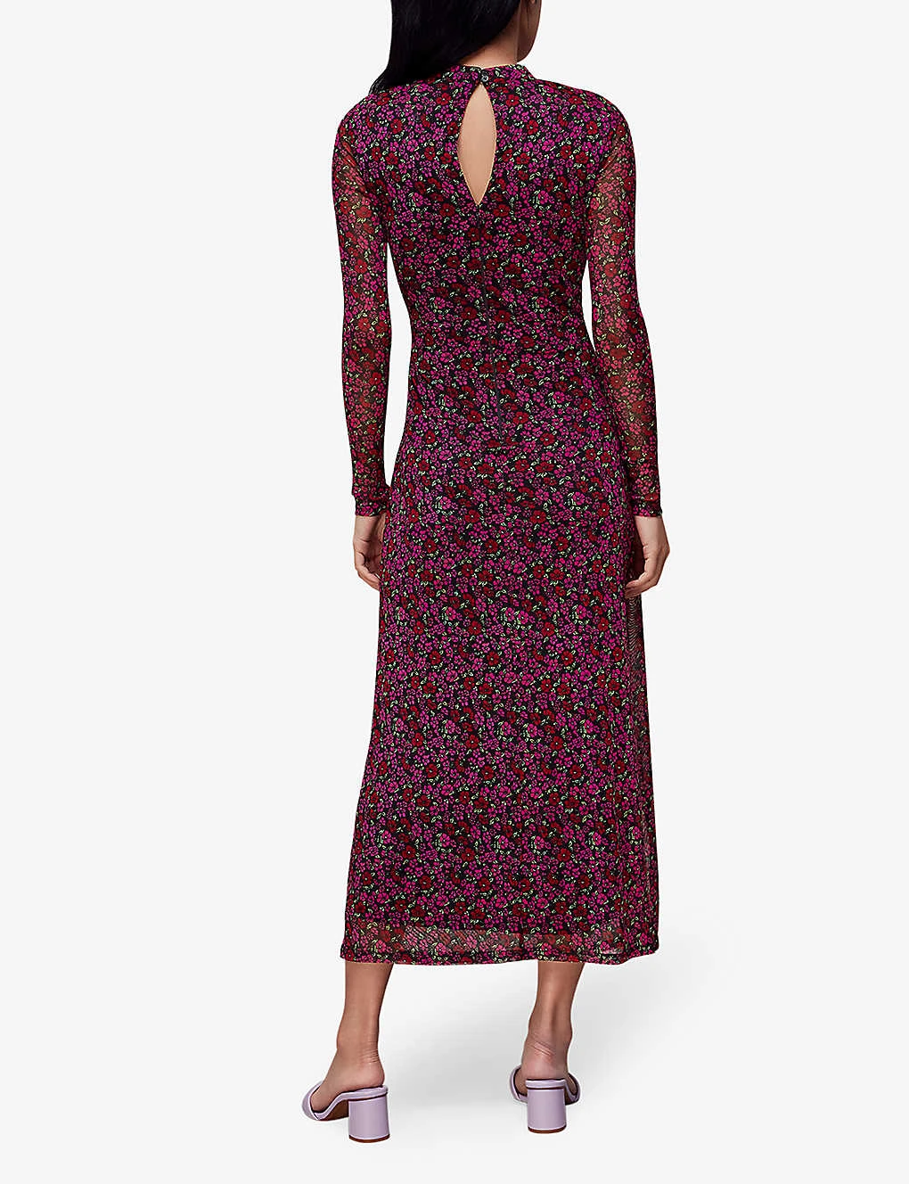 Whistles Floral-print Knotted Stretch-recycled Polyester Midi Dress 3 Whistles Floral-print Knotted Stretch-recycled Polyester Midi Dress - Image 3