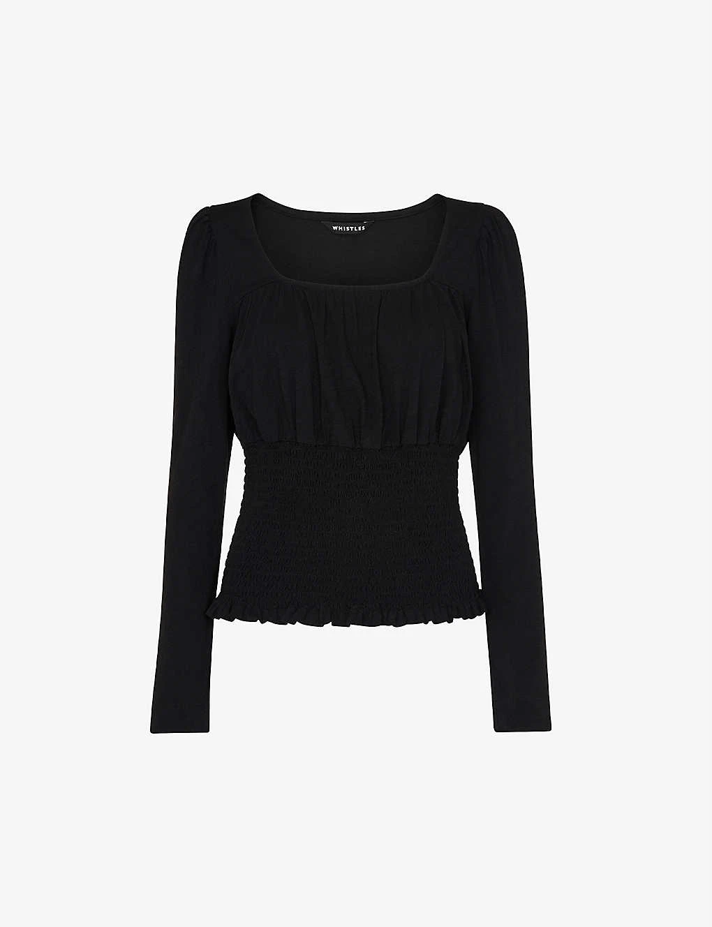 Whistles Shirred Square-neck Cotton Top 1 Whistles Shirred Square-neck Cotton Top