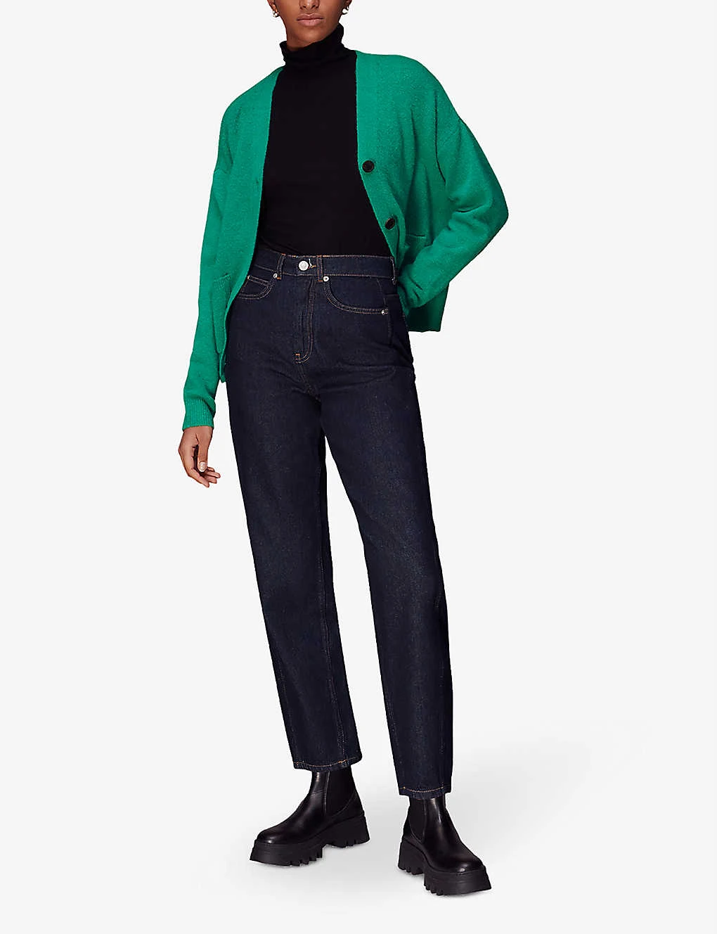 Whistles Stella Double-pocket V-neck Stretch-knit Cardigan 2 Whistles Stella Double-pocket V-neck Stretch-knit Cardigan - Image 2