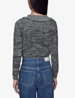 Whistles Frilled-collar Cotton And Recycled Polyester-blend Jumper -The Fashion Shop R04116368 BLACK ALT03