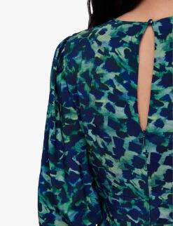 Whistles Ink Cheetah-print Woven Midi Dress -The Fashion Shop R04116370 MULTICOLOURED ALT04