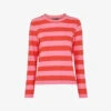 Whistles Relaxed Fit Striped Cotton-jersey Top