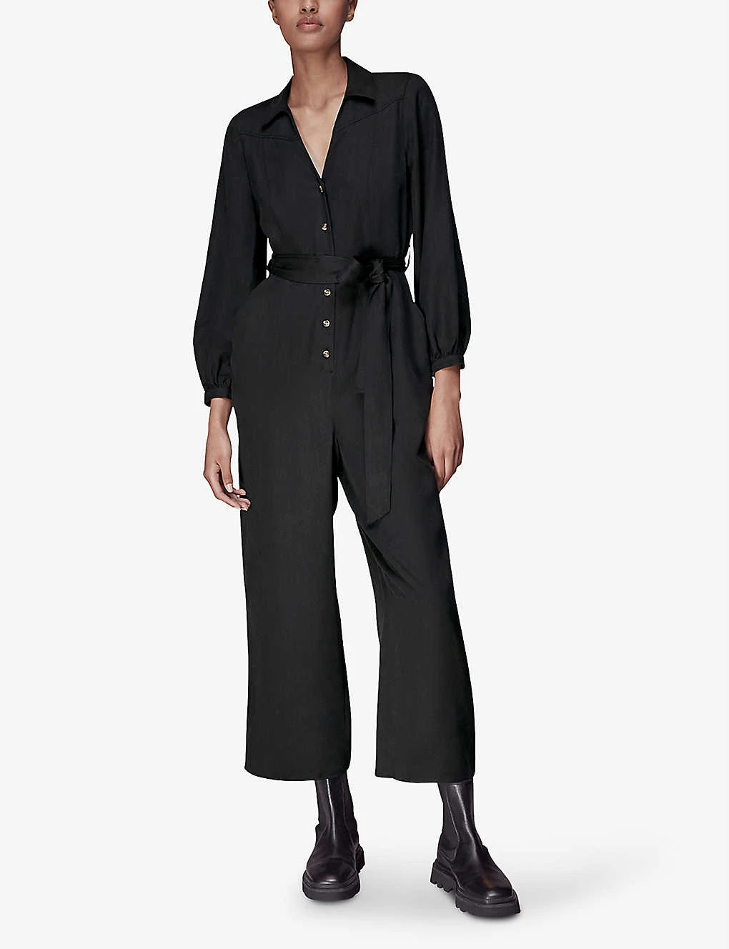 Whistles Leah Fitted Woven Jumpsuit 2 Whistles Leah Fitted Woven Jumpsuit - Image 2