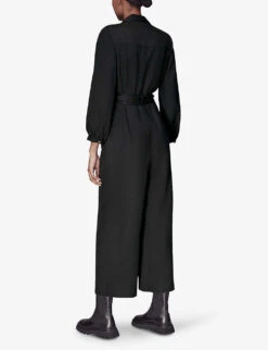 Whistles Leah Fitted Woven Jumpsuit 9 Whistles Leah Fitted Woven Jumpsuit -The Fashion Shop R04118029 BLACK ALT03