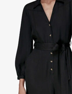 Whistles Leah Fitted Woven Jumpsuit 10 Whistles Leah Fitted Woven Jumpsuit -The Fashion Shop R04118029 BLACK ALT04