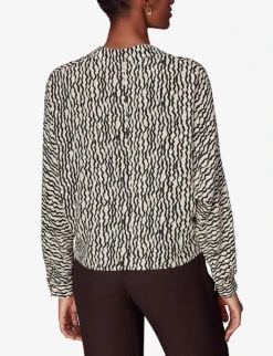 Whistles Wiggle Abstract-print Silk Shirt 9 Whistles Wiggle Abstract-print Silk Shirt -The Fashion Shop R04118030 BLACK ALT03