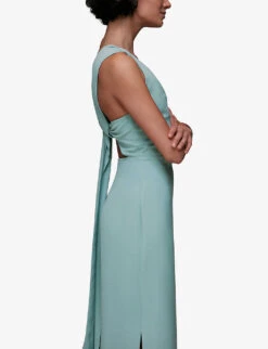 Whistles Tie Back Stretch-crepe Maxi Dress -The Fashion Shop R04118636 ALT05