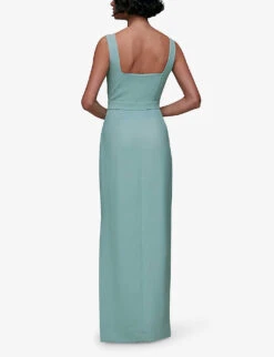 Whistles Mila Square-neck Stretch-recycled-polyester Maxi Dress -The Fashion Shop R04118641 ALT03