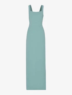 Whistles Mila Square-neck Stretch-recycled-polyester Maxi Dress