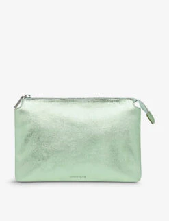 Whistles Elita Metallic Leather Clutch Bag
