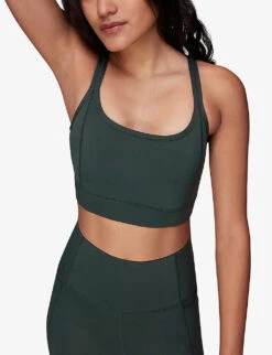 Whistles Scoop-neck Cross-back Stretch-recycled Nylon Sports Bra 9 Whistles Scoop-neck Cross-back Stretch-recycled Nylon Sports Bra -The Fashion Shop R04119048 KHAKIOLIVE ALT04