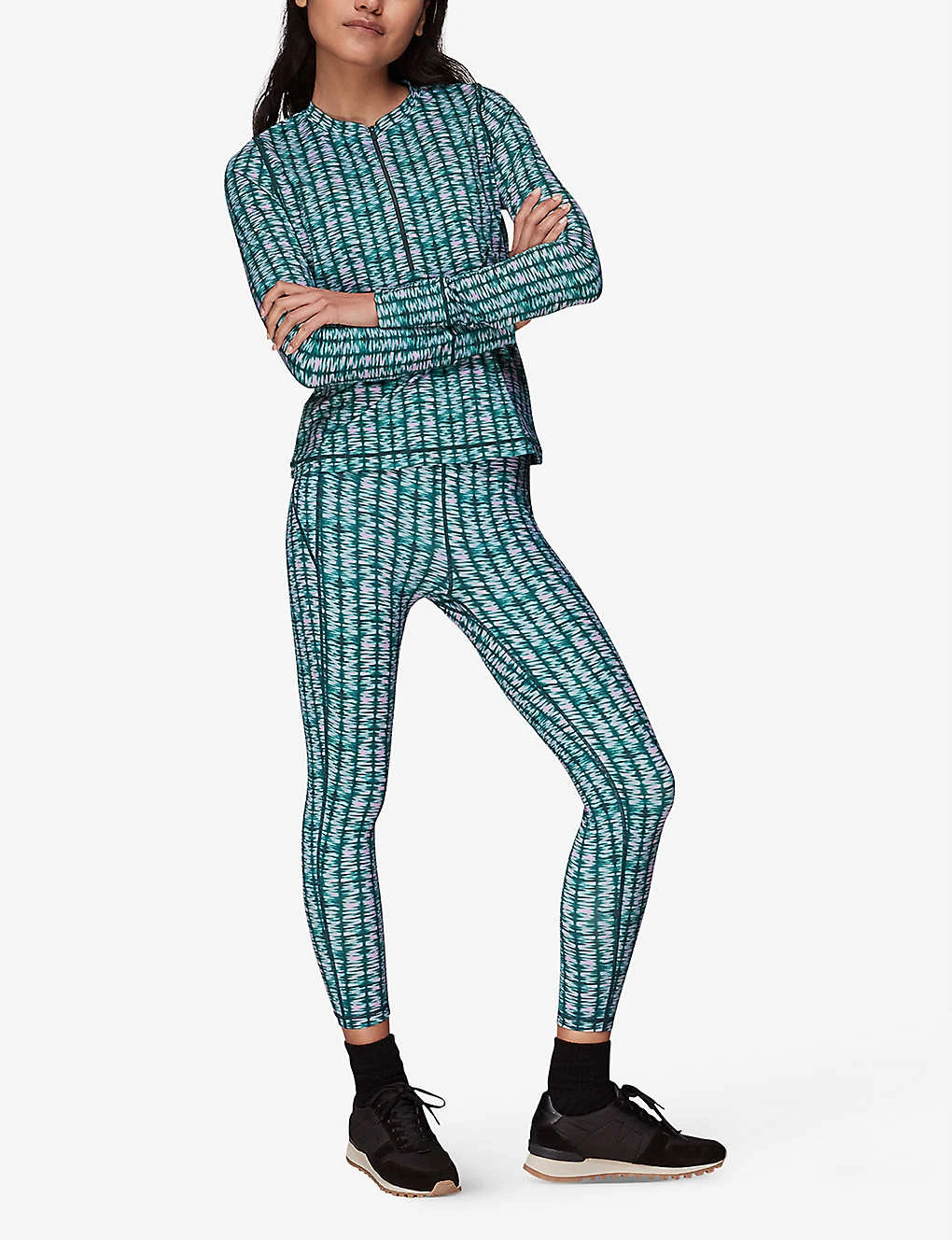 Whistles Abstract-print Half-zip Stretch-recycled Nylon Top 2 Whistles Abstract-print Half-zip Stretch-recycled Nylon Top - Image 2