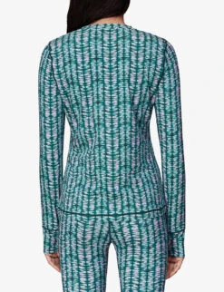 Whistles Abstract-print Half-zip Stretch-recycled Nylon Top 8 Whistles Abstract-print Half-zip Stretch-recycled Nylon Top -The Fashion Shop R04119050 MULTICOLOURED ALT03