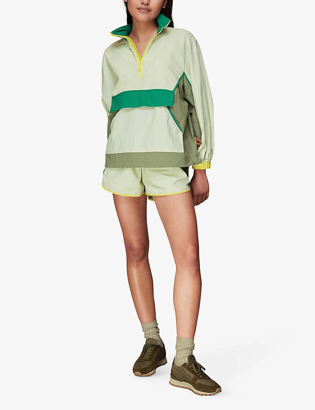 Whistles Colour-blocked High-rise Stretch-shell Shorts 2 Whistles Colour-blocked High-rise Stretch-shell Shorts - Image 2