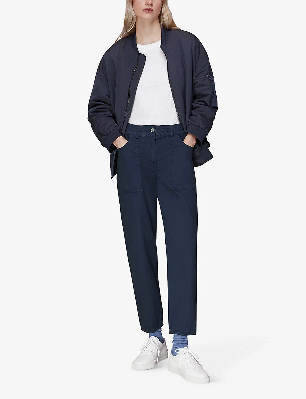 Whistles Tessa Cropped Mid-rise Organic-cotton Trousers 2 Whistles Tessa Cropped Mid-rise Organic-cotton Trousers - Image 2