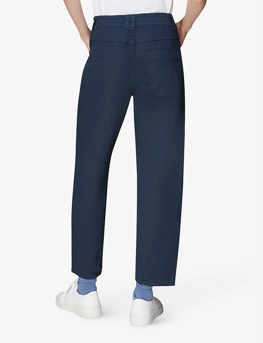 Whistles Tessa Cropped Mid-rise Organic-cotton Trousers 3 Whistles Tessa Cropped Mid-rise Organic-cotton Trousers - Image 3