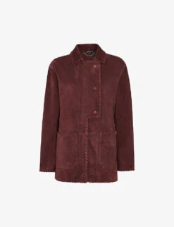 Whistles Bohdi Braided-trim Suede Jacket