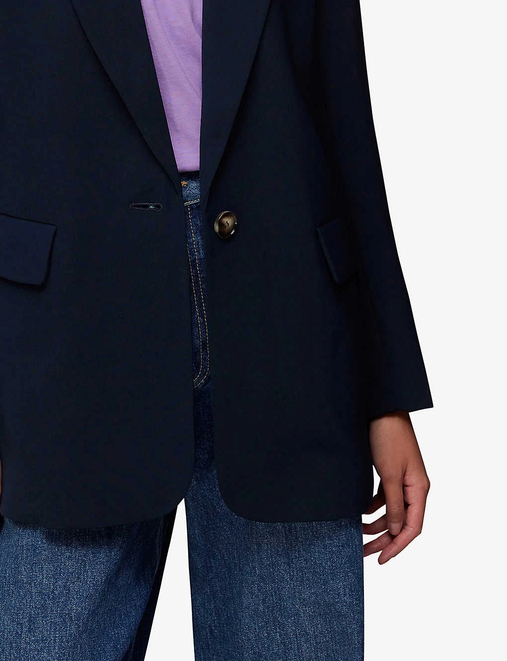 Whistles Single-breasted Peak-lapel Recycled-polyester Blend Blazer 5 Whistles Single-breasted Peak-lapel Recycled-polyester Blend Blazer - Image 5