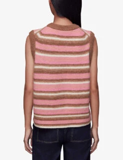 Whistles Striped Stretch-knit Sweater Vest 8 Whistles Striped Stretch-knit Sweater Vest -The Fashion Shop R04120561 MULTICOLOURED ALT03