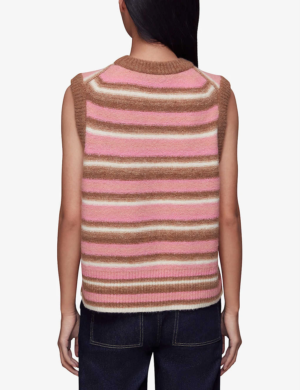 Whistles Striped Stretch-knit Sweater Vest 4 Whistles Striped Stretch-knit Sweater Vest - Image 4