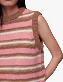 Whistles Striped Stretch-knit Sweater Vest 9 Whistles Striped Stretch-knit Sweater Vest -The Fashion Shop R04120561 MULTICOLOURED ALT04
