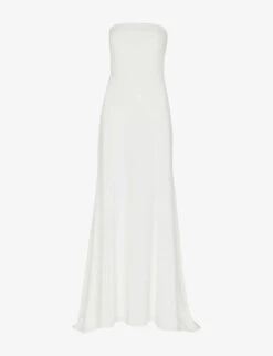 Whistles Ellis Bow-detail Strapless Woven Wedding Dress