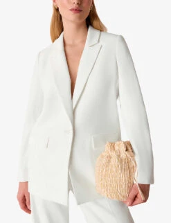 Whistles Andie Single-breasted Woven Wedding Blazer 7 Whistles Andie Single-breasted Woven Wedding Blazer -The Fashion Shop R04121173 IVORY ALT02