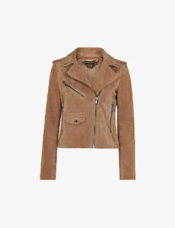 Whistles Agnes Slim-fit Suede Biker Jacket