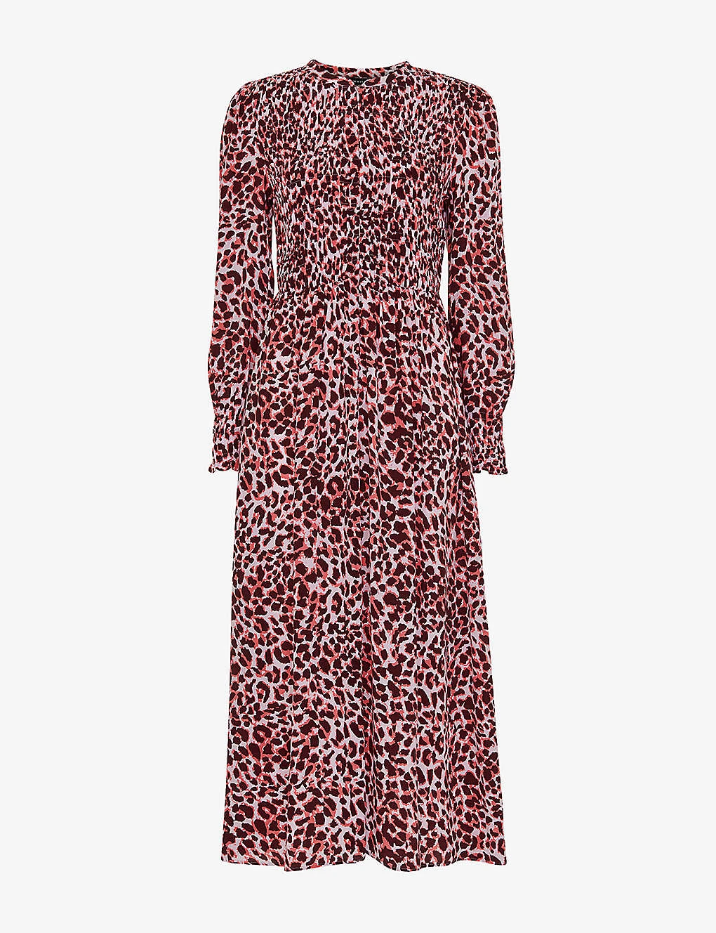 Whistles Animal-print Puff-sleeved Woven Midi Dress 1 Whistles Animal-print Puff-sleeved Woven Midi Dress