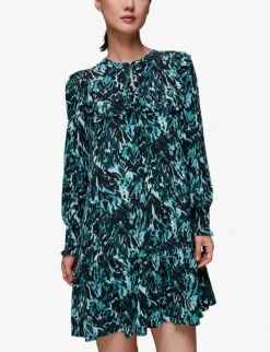 Whistles Animal-print Ruffled Woven Mini Dress 7 Whistles Animal-print Ruffled Woven Mini Dress -The Fashion Shop R04122405 MULTICOLOURED ALT02