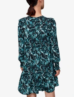 Whistles Animal-print Ruffled Woven Mini Dress 8 Whistles Animal-print Ruffled Woven Mini Dress -The Fashion Shop R04122405 MULTICOLOURED ALT03