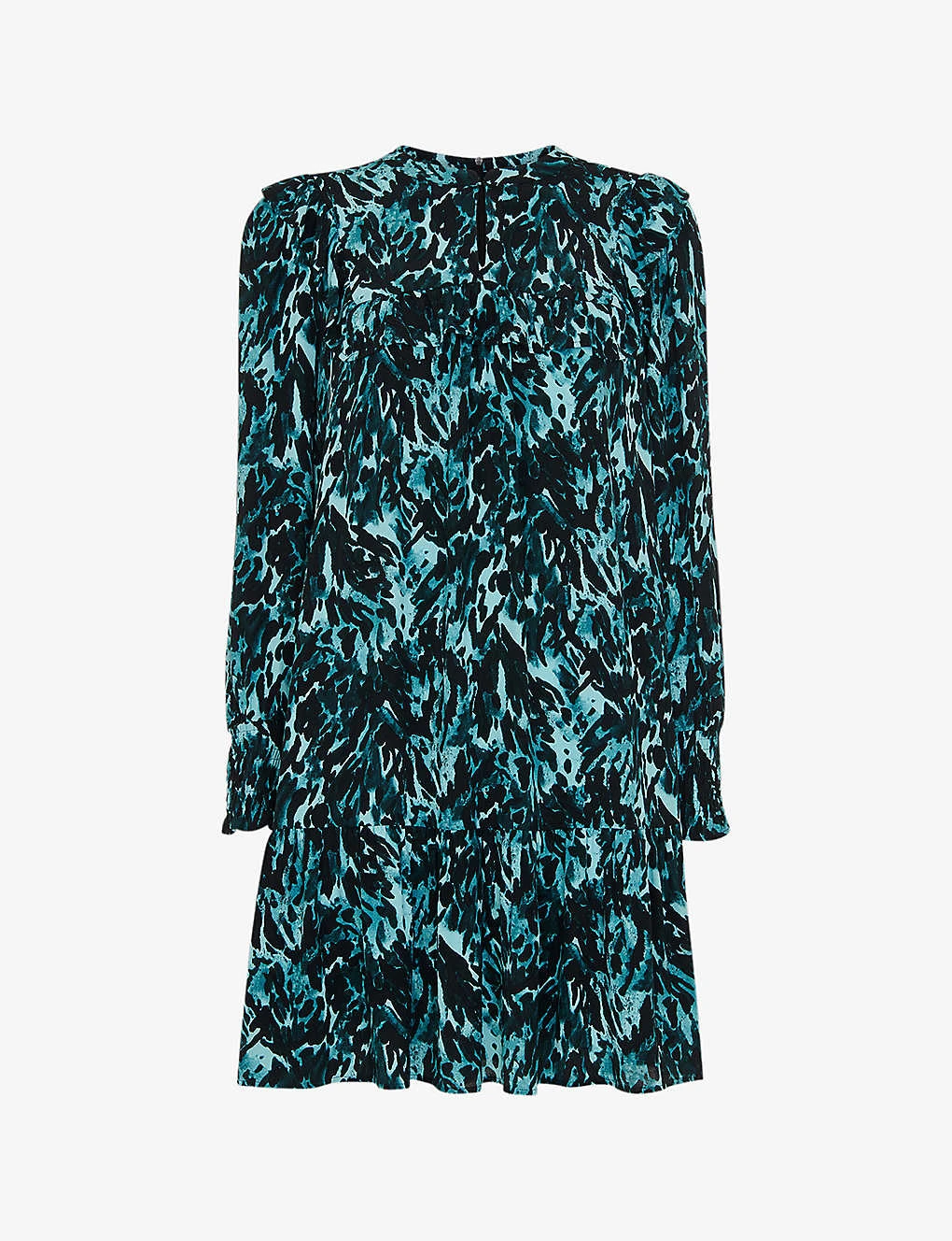 Whistles Animal-print Ruffled Woven Mini Dress 1 Whistles Animal-print Ruffled Woven Mini Dress