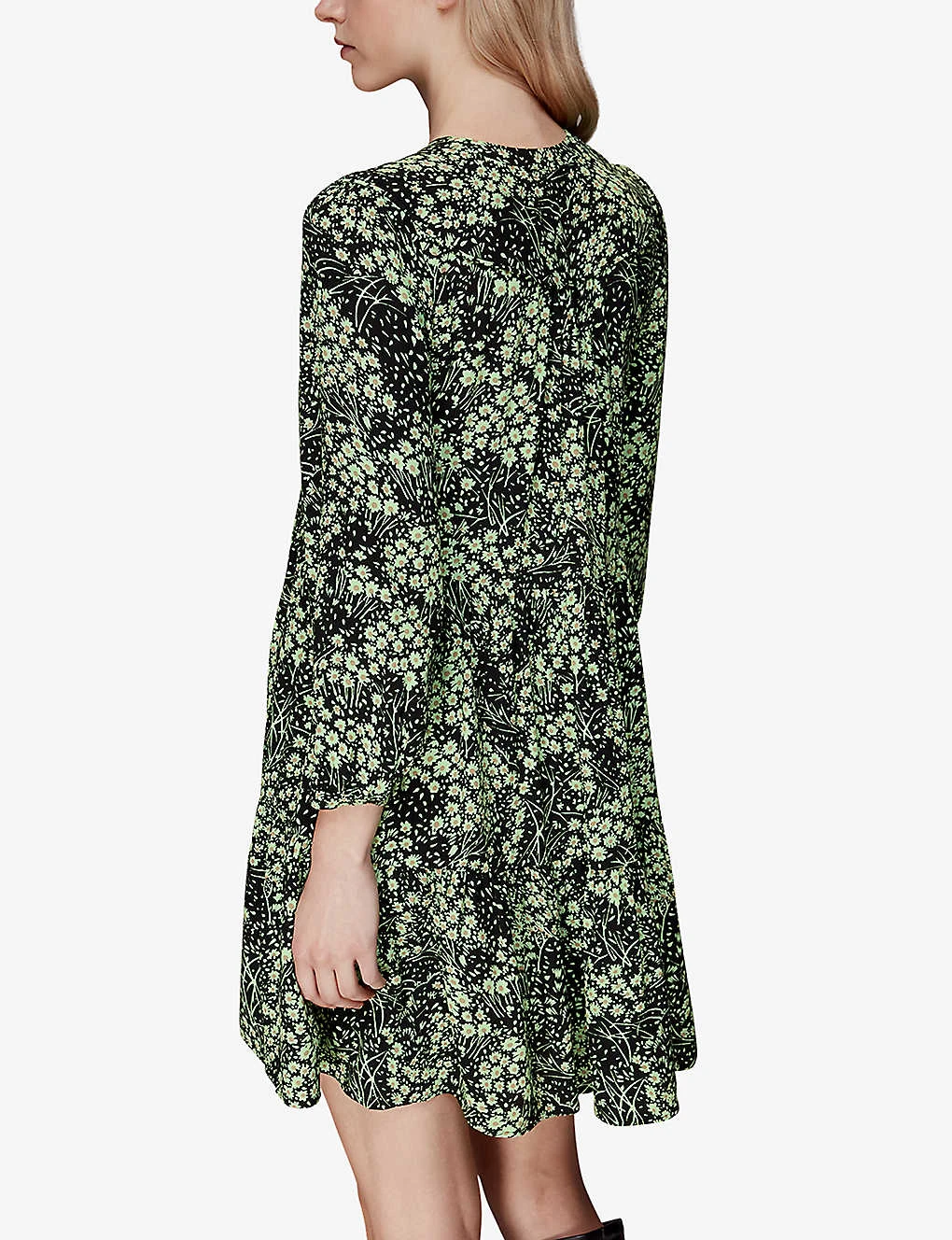 Whistles Floral-print V-neck Woven Mini Dress 4 Whistles Floral-print V-neck Woven Mini Dress - Image 4