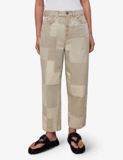 Whistles Straight-leg Patchwork Jeans -The Fashion Shop R04125219 TAN ALT02