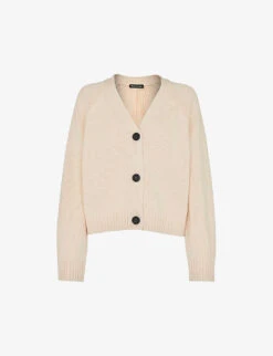 Whistles Karine Ribbed V-neck Cotton-knit Cardigan