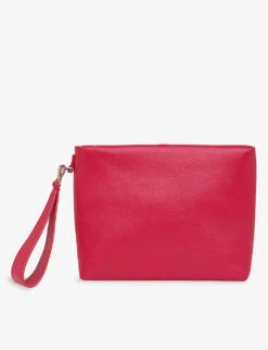 Whistles Avah Wrist-strap Leather Clutch Bag