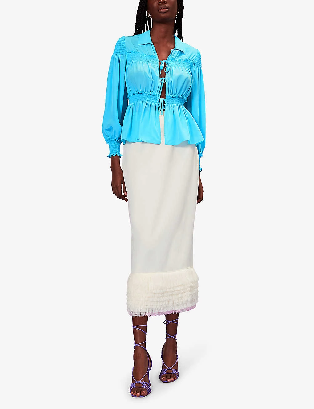 Whistles Fringe-embellished Woven Midi Skirt 2 Whistles Fringe-embellished Woven Midi Skirt - Image 2