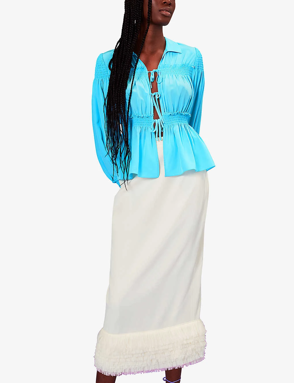 Whistles Fringe-embellished Woven Midi Skirt 3 Whistles Fringe-embellished Woven Midi Skirt - Image 3