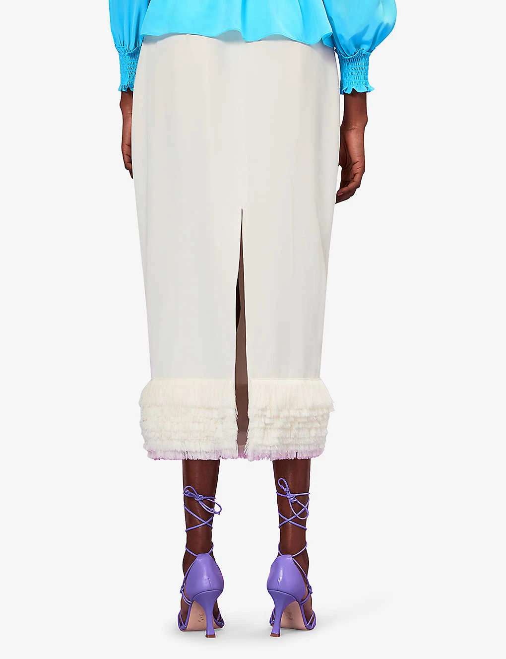 Whistles Fringe-embellished Woven Midi Skirt 4 Whistles Fringe-embellished Woven Midi Skirt - Image 4