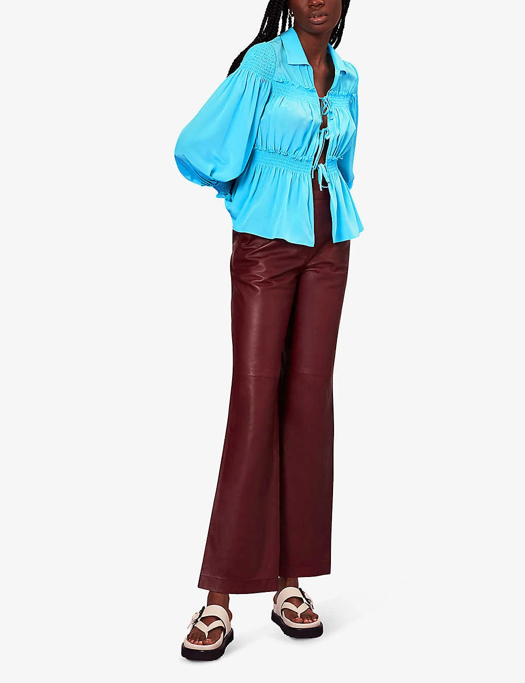 Whistles Eleanor Tie-front Silk Shirt 2 Whistles Eleanor Tie-front Silk Shirt - Image 2