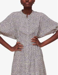 Whistles Dashed Leopard-print Woven Midi Dress 7 Whistles Dashed Leopard-print Woven Midi Dress -The Fashion Shop R04135049 ALT02