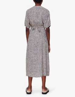 Whistles Dashed Leopard-print Woven Midi Dress 8 Whistles Dashed Leopard-print Woven Midi Dress -The Fashion Shop R04135049 ALT03