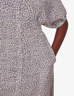 Whistles Dashed Leopard-print Woven Midi Dress 9 Whistles Dashed Leopard-print Woven Midi Dress -The Fashion Shop R04135049 ALT04