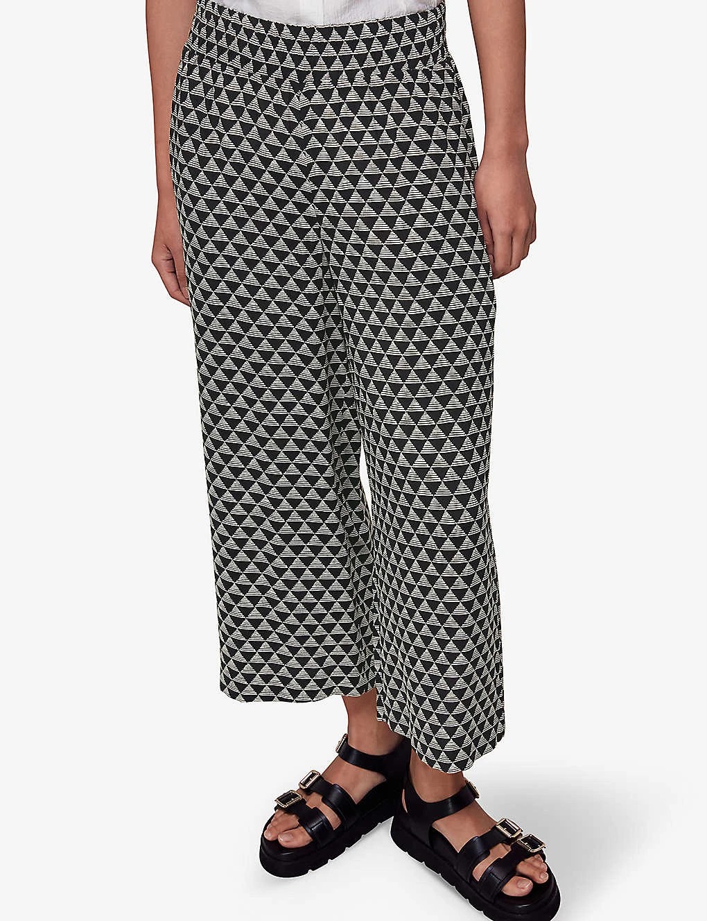 Whistles Checkerboard-pattern Wide-leg High-rise Woven Trousers 5 Whistles Checkerboard-pattern Wide-leg High-rise Woven Trousers - Image 5