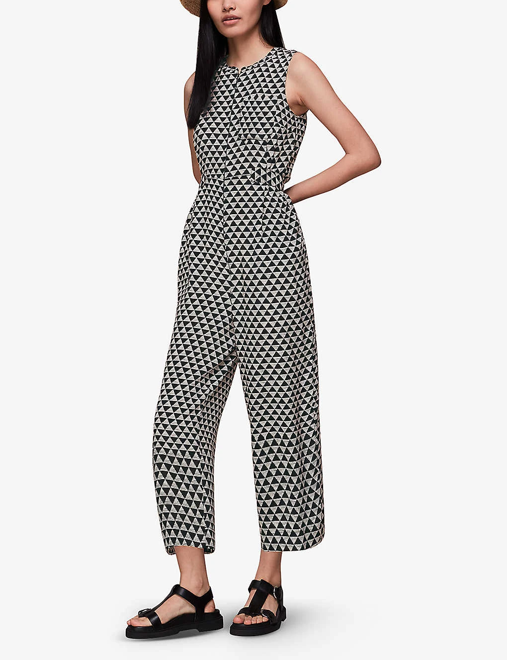 Whistles Checkerboard-pattern Ankle-length Woven Jumpsuit 2 Whistles Checkerboard-pattern Ankle-length Woven Jumpsuit - Image 2