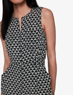 Whistles Checkerboard-pattern Ankle-length Woven Jumpsuit 9 Whistles Checkerboard-pattern Ankle-length Woven Jumpsuit -The Fashion Shop R04135051 BLACK ALT04