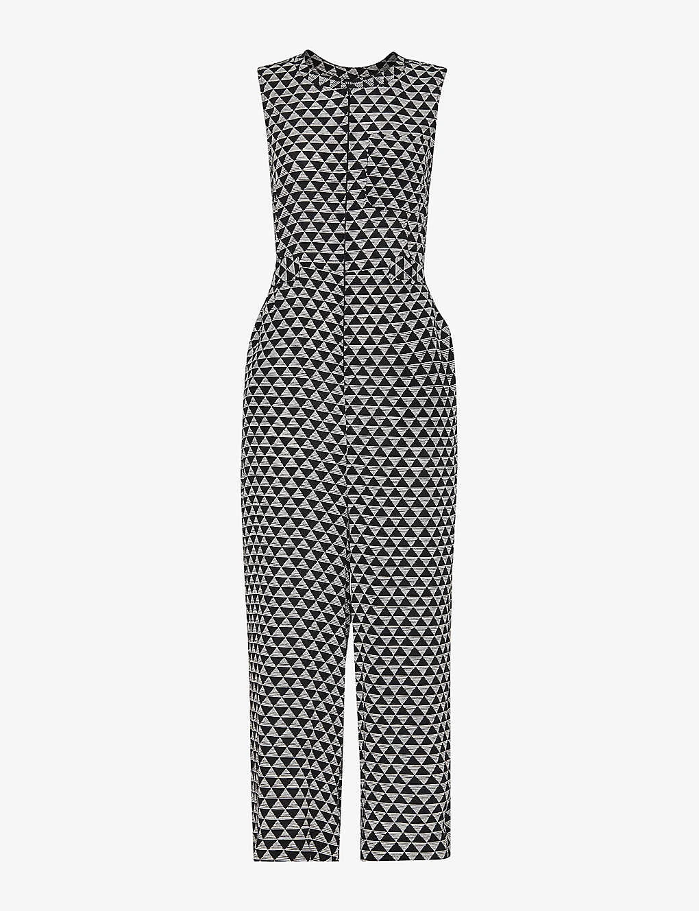 Whistles Checkerboard-pattern Ankle-length Woven Jumpsuit 1 Whistles Checkerboard-pattern Ankle-length Woven Jumpsuit