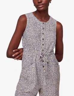 Whistles Dashed Jess Leopard-print Woven Jumpsuit 7 Whistles Dashed Jess Leopard-print Woven Jumpsuit -The Fashion Shop R04135052 ALT02