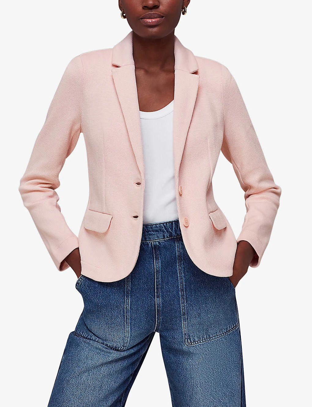 Whistles Slim-fit Notch-lapel Cotton-jersey Blazer 3 Whistles Slim-fit Notch-lapel Cotton-jersey Blazer - Image 3