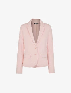 Whistles Slim-fit Notch-lapel Cotton-jersey Blazer
